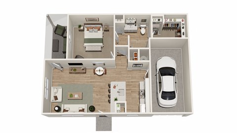 bedroom floor plan an in 3d